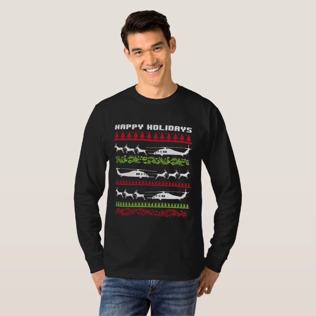 HH-60 Air Force Pave Hawk Happy Holidays T-Shirt (Front Full)