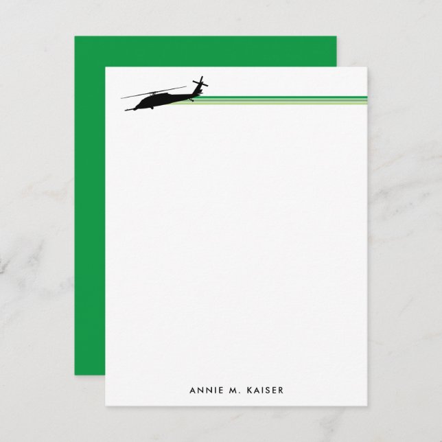 HH-60 Pave Hawk Helicopter Striped Custom Notepad Card (Front/Back)