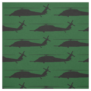 HH-60 Pave Hawk Silhouette Black on Green Fabric