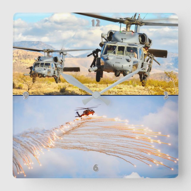 HH-60G PAVE HAWK SQUARE WALL CLOCK (Front)