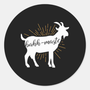 Hh-maste Goat Yoga Namaste Pun Shirt Gift Men And Classic Round Sticker