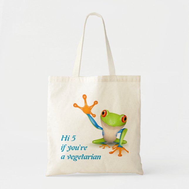 Hi5 frog for vegetarian bag (Front)