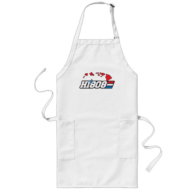 HI808 Hawaii Pride Graphic with Island Vibes Long Apron (Front)