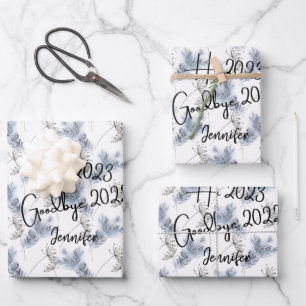 Hi 2023 Goodbye 2022 Wrapping Paper Sheet