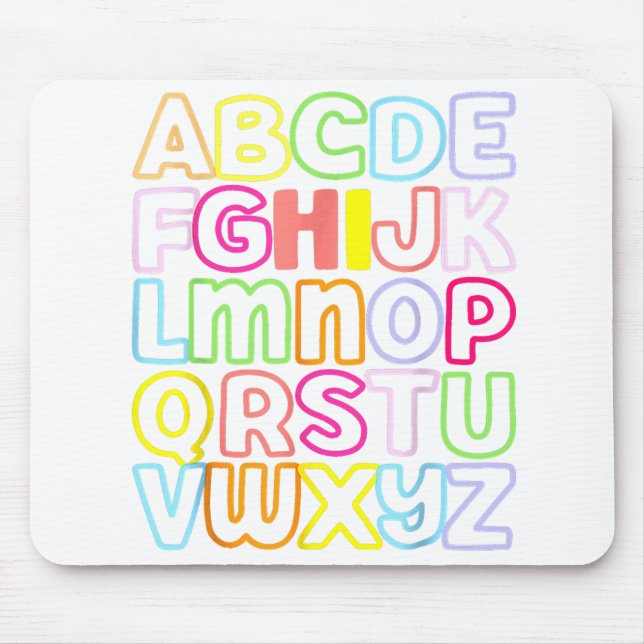 Hi Alphabet Back To School Pre K Kindergarten Teac Mouse Pad (Front)