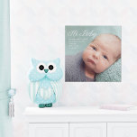 Hi Baby Photo Chic White Script Birth Stats Faux Canvas Print<br><div class="desc">Chic white typography overlay of Hi Baby and your beautiful newborn photography on this simple small photo birth announcement faux canvas print. Perfect gender neutral photo template for a baby boy or girl on this lovely minimalist wall decor for a nursery.</div>