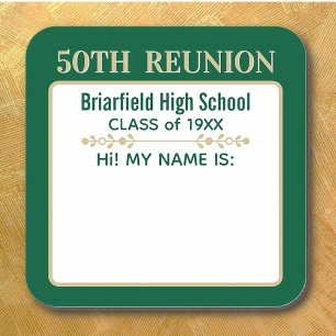Hi! Class Reunion custom Name badge stickers
