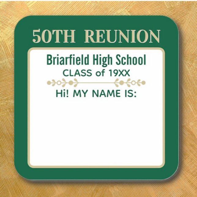 Hi! Class Reunion custom Name badge stickers (Creator Uploaded)