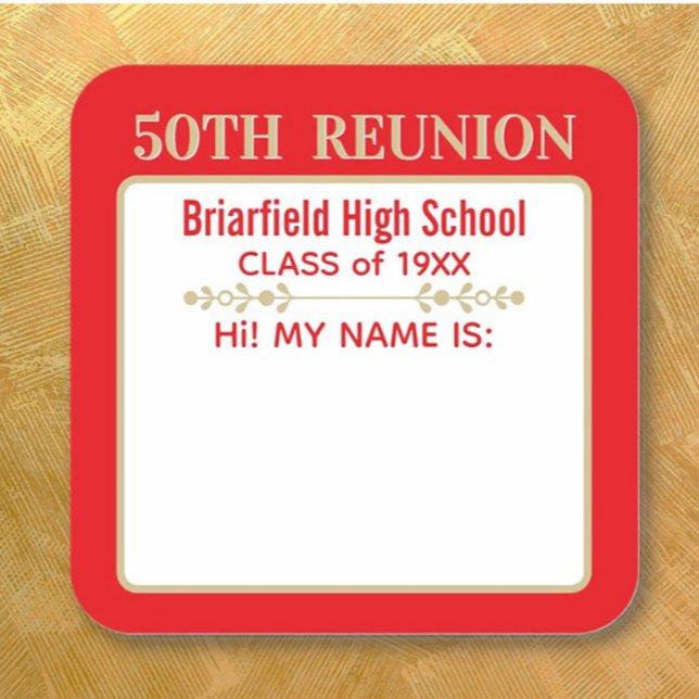 Hi! Class Reunion custom Name badge stickers (Creator Uploaded)