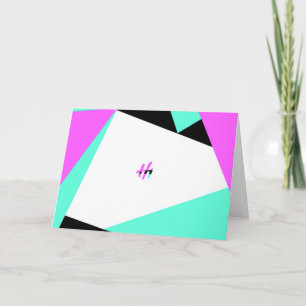 Hi Colour-Blocking Card    Black Teal Pink