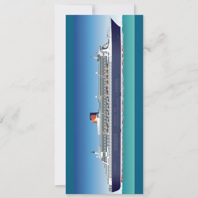 Hi-detailed cruise ship invitation (Front)