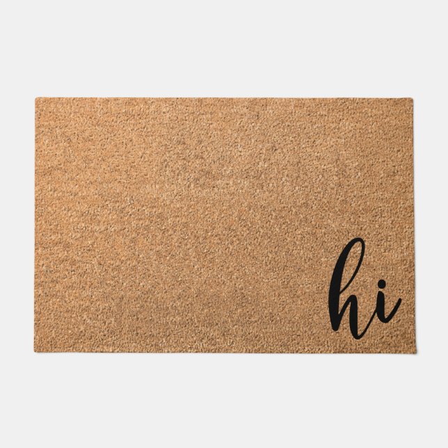 Hi Door Mat, Hello Rug, Funny Welcome Mat (Front)
