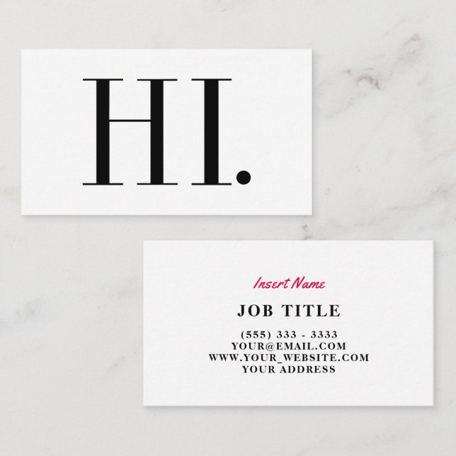 Hi Fashion Chic Business Card (Front/Back)