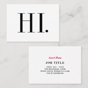 Hi Fashion Modern Minimalist Business Card