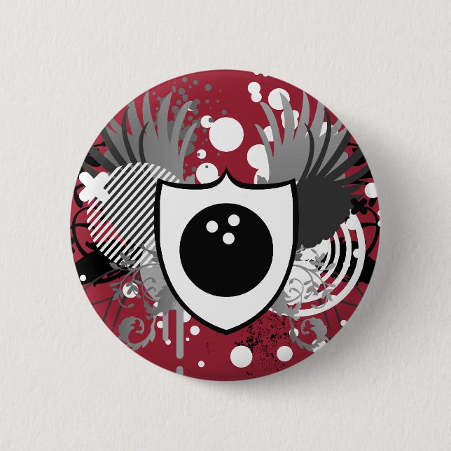 hi-fi bowling 6 cm round badge (Front)