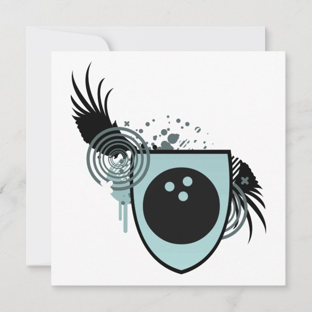 hi-fi bowling ball crest invitation (Front)