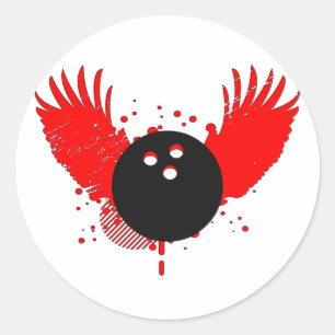 hi-fi bowling classic round sticker