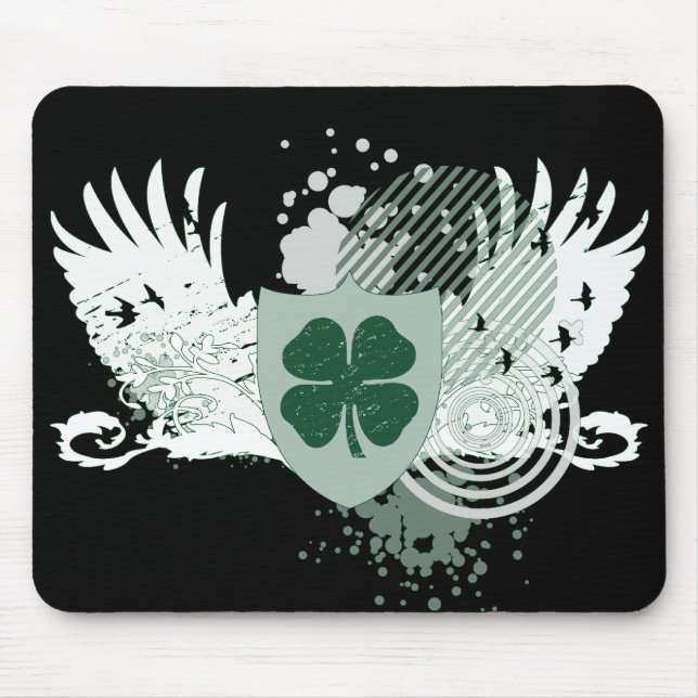 hi-fi four leaf clover mouse pad (Front)