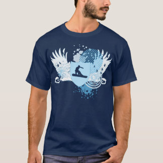 hi-fi snowboarding. traced in blue. T-Shirt