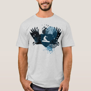 hi-fi snowboarding. traced in blue. T-Shirt