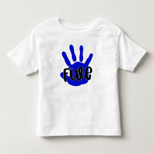 Hi Five Fifth Birthday Boy- 5th Birthday Toddler T-Shirt