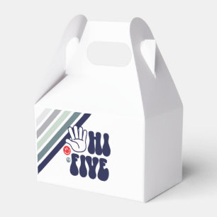 HI FIVE Retro Boy 5th Birthday Favour Box