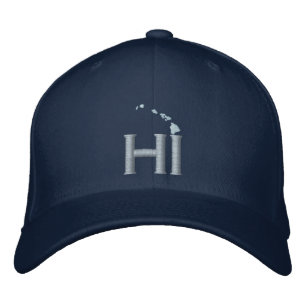 HI for Hawaii - Island Chain: Blue Hawaii Embroidered Hat