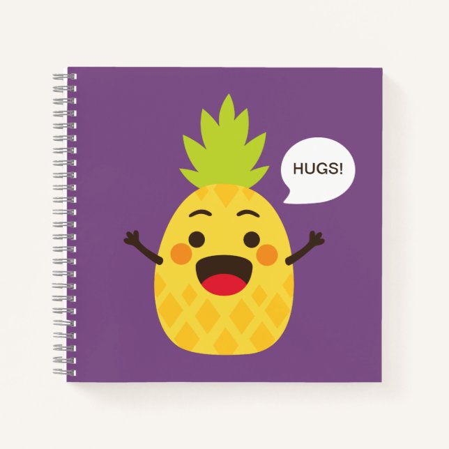 Hi Friends! Pineapple Illustration Notebook (Front)
