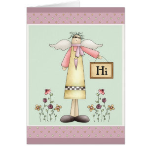 Hi Friendship Soft Prim Angel Greeting Card 2