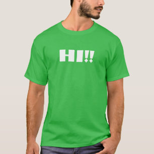 Hi!! Fun Shamrock Green Basic Dark Casual Wear T-Shirt