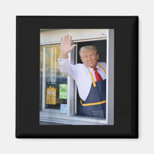 Hi Get Your Burger Donald Trump Cooks Fries Worker Magnet