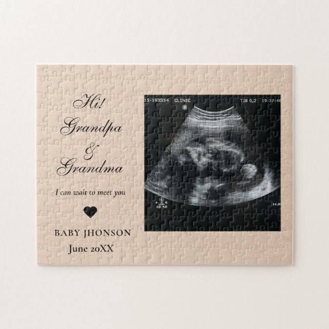 Hi Grandma and Grandpa Photo Ultrasound  Jigsaw Puzzle (Horizontal)