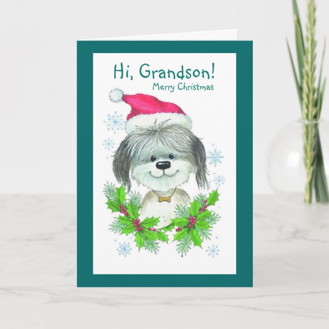 Hi, Grandson Merry Christmas Holiday Card (Front)