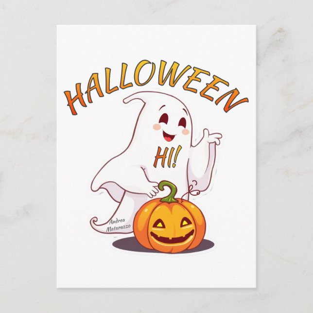 Hi ! Halloween Postcard (Front)