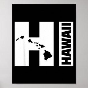 HI Hawaii islands Poster