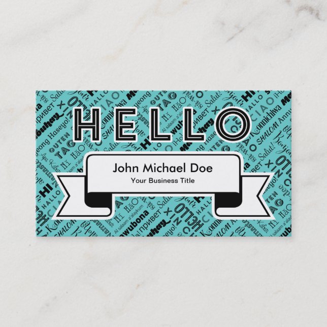 HI & Hello! Around the World Business Card (Front)