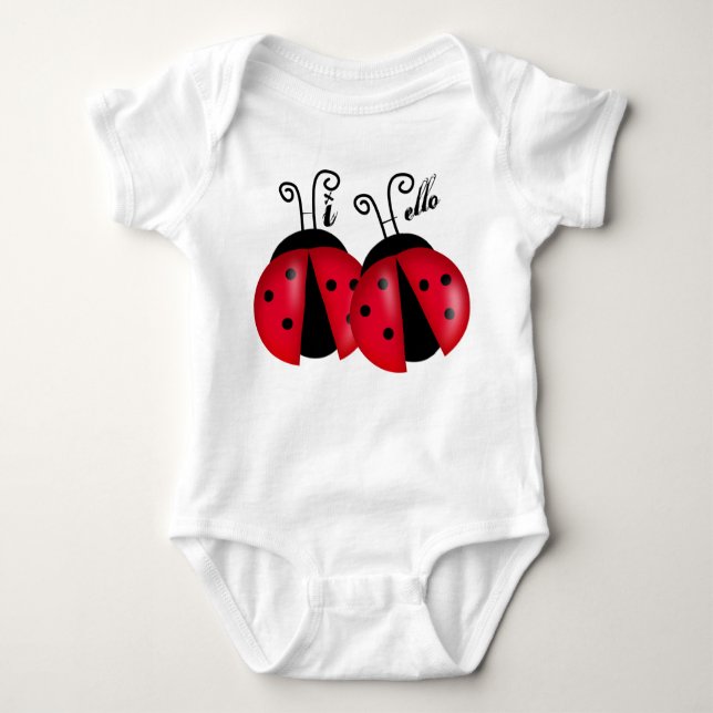 Hi Hello Lady Bug Baby Bodysuit (Front)