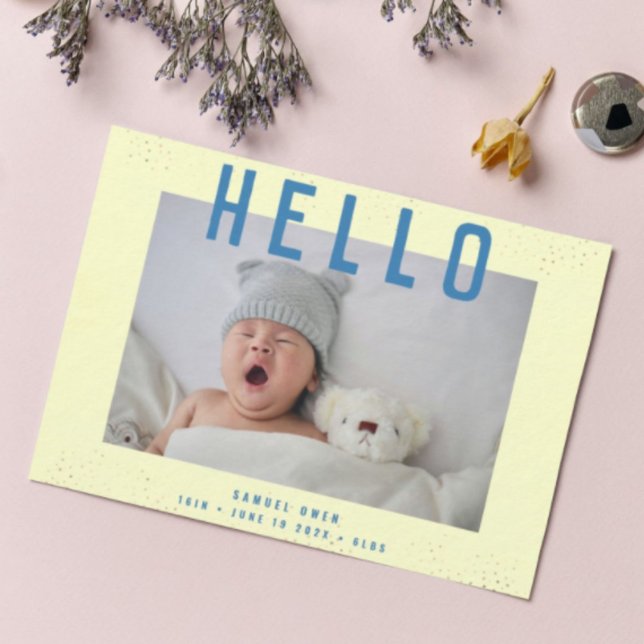 Hi | Hello | My Baby | Modern Photo Frame Birth Announcement (Creator Uploaded)