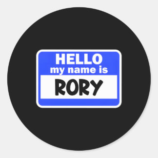 Hi Hello My Name Is Rory On Nametag Introduction Classic Round Sticker