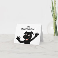 hi how ya doin waving black lab cartoon