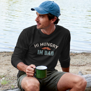 Hi Hungry Im Dad Vintage Moustache Joke T-Shirt