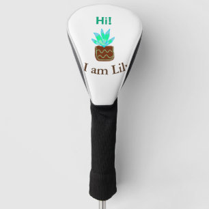 Hi I am Lily cactus succulent add name watercolor  Golf Head Cover