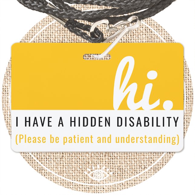hi i have a hidden disability medical id pvc badge ID badge (Creator Uploaded)