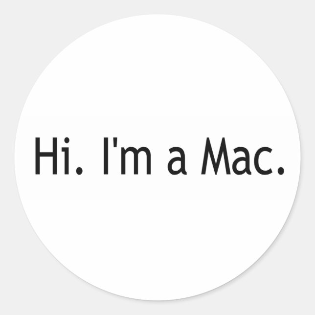 Hi I'M A Mac Classic Round Sticker (Front)