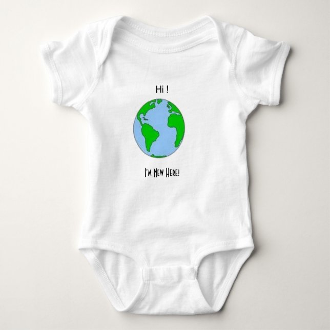 Hi, I'm New Here! Baby Bodysuit (Front)