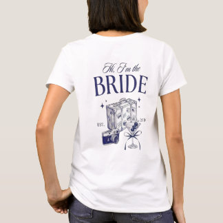 Hi I'm The Bride Retro Suitcase Destination Weddin T-Shirt