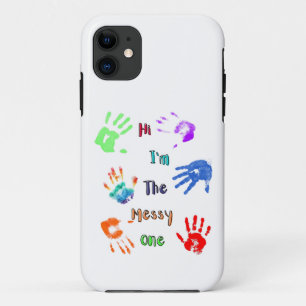 Hi I'm The Messy One - Paint Handprints Case-Mate iPhone Case
