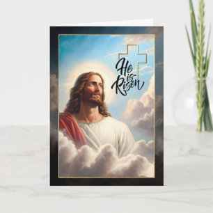 Hi is Risen! Jesus Christ Painting Easter Holiday Card