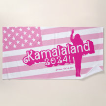 "Hi Kamala" – Beach Towel (tagline A)