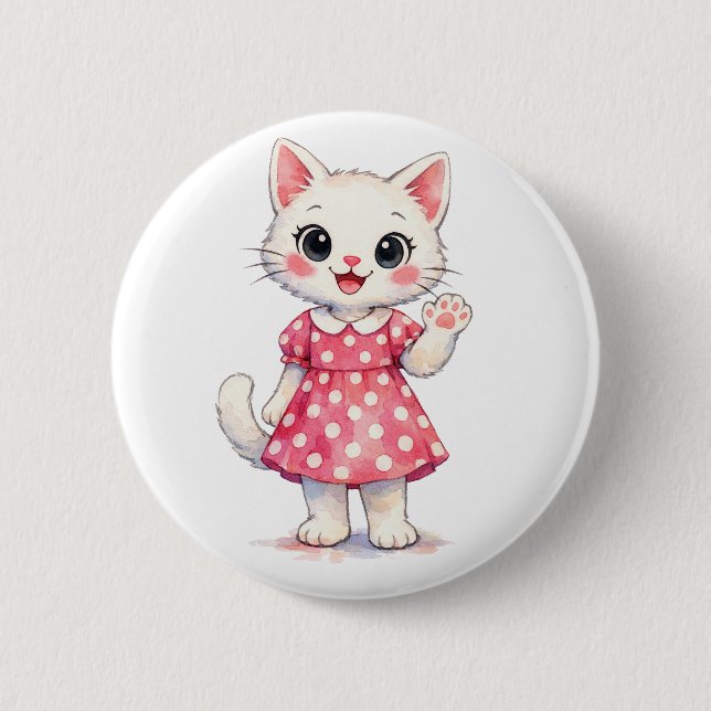 Hi Kitty! 6 Cm Round Badge (Front)